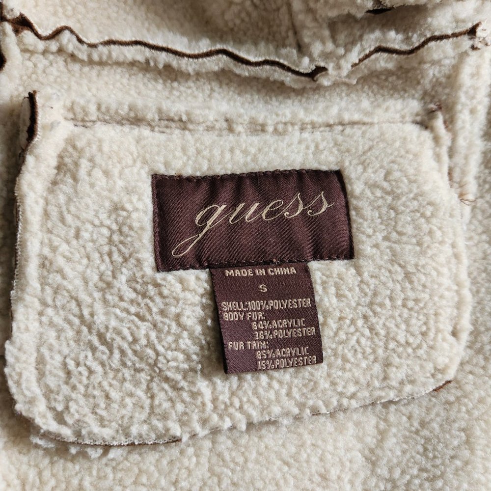 Guess Sherpa Lined Jacket Size Small - image 2